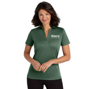 RV Slate Port Authority Ladies Heathered Silk Touch Performance Polo-Green Glen heather