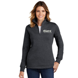 RV Slate Sport-Tek Ladies 1/4-Zip Sweatshirt-Graphite Heather