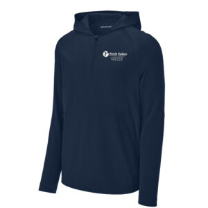 RV Athletic Trainer Sport-Tek Adult Repeat 1/2-Zip Long Sleeve Hooded Jacket-Navy