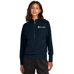 RV Physical Therapy Mercer and Mettle Women’s Linear Texture 1/4-Zip-Night Navy (M-4X only)
