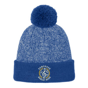 Somonauk Bands Sport-Tek Halftime Heather Pom Beanie-Royal/Silver