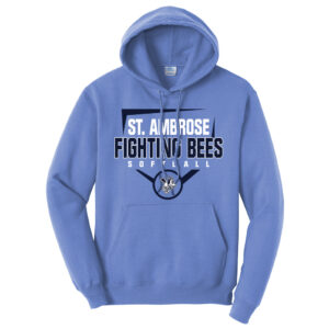 St Ambrose Softball Unisex Fleece Hooded Sweatshirt-Carolina