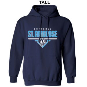 St Ambrose Softball Tall Fleece Hooded Sweatshirt-navy