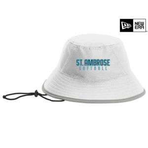 St Ambrose Softball New Era Hex Era Bucket Hat-White/Grey