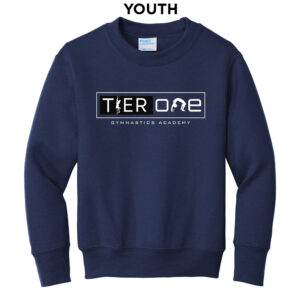 Tier One Youth Fleece Crewneck Sweatshirt-Navy