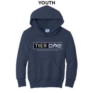 Tier One Youth Fleece Hooded Sweatshirt-Navy