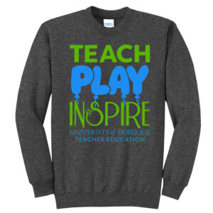UD Teacher Unisex Fleece Crewneck Sweatshirt-Dark Heather Grey