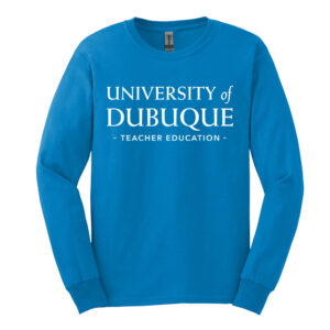 UD Teacher Unisex Cotton Long Sleeve Tee-Sapphire