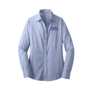 UD Teacher Port Authority Ladies Crosshatch Easy Care Shirt-Chambray Blue