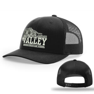 Valley Christian Jaguars Richardson Pro Crown Mesh Back Adjustable back cap Solid-Black