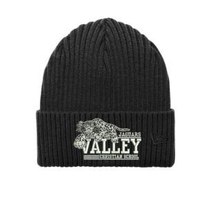 Valley Christian Jaguars New Era Core Classic thick rib knit Cuff Beanie stocking cap-Black