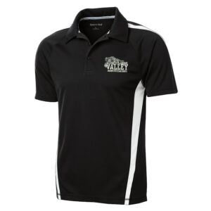 Valley Christian Jaguars Sport Tek Men PosiCharge Micro Mesh Colorblock Polo-Black/White