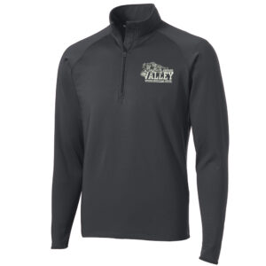 Valley Christian Jaguars Sport Tek Men Sport Wick Stretch 1/2 Zip Pullover-Charcoal Grey