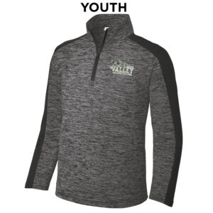 Valley Christian Jaguars Sport-Tek YOUTH PosiCharge Electric Heather Colorblock 1/4 Zip-Grey Black Electric