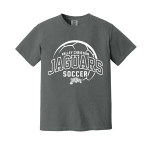 Valley Christian Jaguars Unisex Comfort Colors Pigment Dyed Short Sleeve Shirt-Pepper
