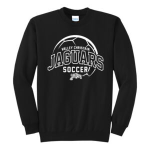 Valley Christian Jaguars Unisex Fleece Crewneck Sweatshirt-Black