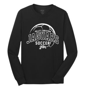 Valley Christian Jaguars Unisex Cotton Long Sleeve Teee-Black
