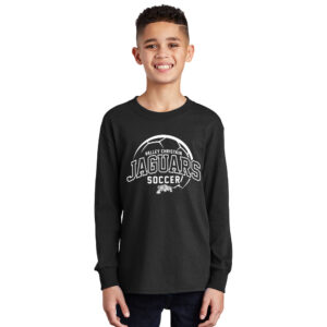 Valley Christian Jaguars Youth Cotton Long Sleeve Tee-Black