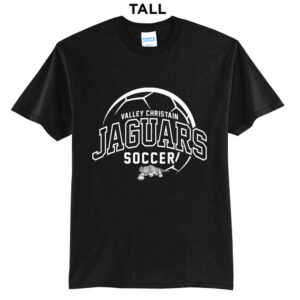 Valley Christian Jaguars Tall Cotton Short Sleeve Tee-Black