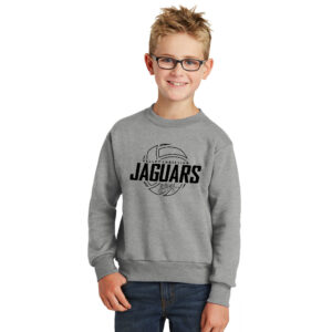 Valley Christian Jaguars Youth Fleece Crewneck Sweatshirt-Athletic Heather