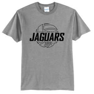 Valley Christian Jaguars Unisex Basic Short Sleeve Tee-Athletic Heather