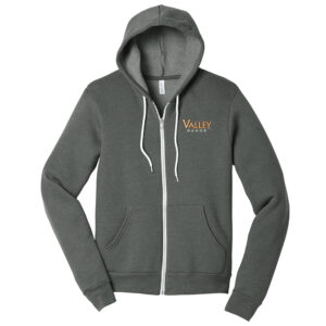 Valley Bands Bella and Canvas Unisex Sponge Fleece Full Zip Hoodie-Deep Heather