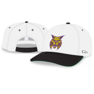 Webster City Lynx Rah-Rah 5-Panel Chino Twill Snapack Cap-White/Black/Green Underbill