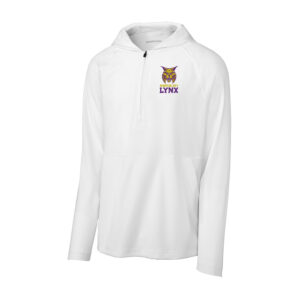Webster City Lynx Sport-Tek Men Repeat 1/2-Zip Long Sleeve Hooded Jacket-White
