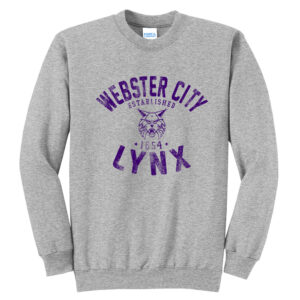 Webster City Lynx Unisex Fleece Crewneck Sweatshirt-Athletic heather