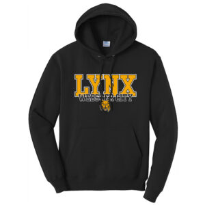 Webster City Lynx Unisex  Classic Core weight Cozy Pullover Hooded Sweatshirt-Black