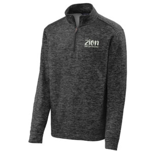 Zion Sport-Tek PosiCharge Electric Heather Fleece 1/4-Zip Pullover Men-Grey/Black Electric