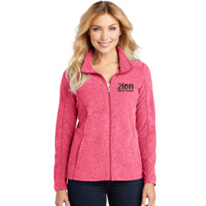 Zion Port Authority Ladies Heather Microfleece Full-Zip Jacket-Pink Raspberry
