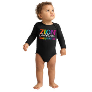 Zion Infant Long Sleeve Jersey Bodysuit-Black