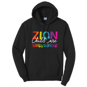 Zion Unisex Fleece Hooded Sweatshirt-Black