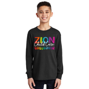 Zion Youth Cotton long Sleeve Tee-Black