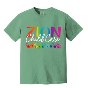 Zion Unisex Comfort Colors Pigment Dyed Short Sleeve Shirt-Light Green