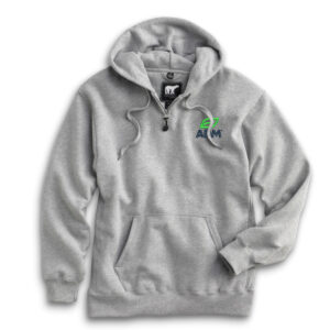 ADM White Bear Premium Heavyweight Pocket Hooded Sweatshirt with Zipper-Athletic Heather