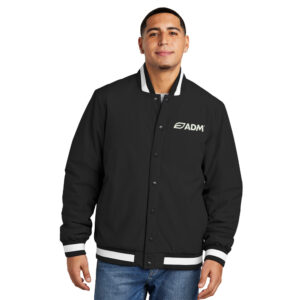 ADM Sport-Tek Men  Insulated Varsity Jacket-Black/White