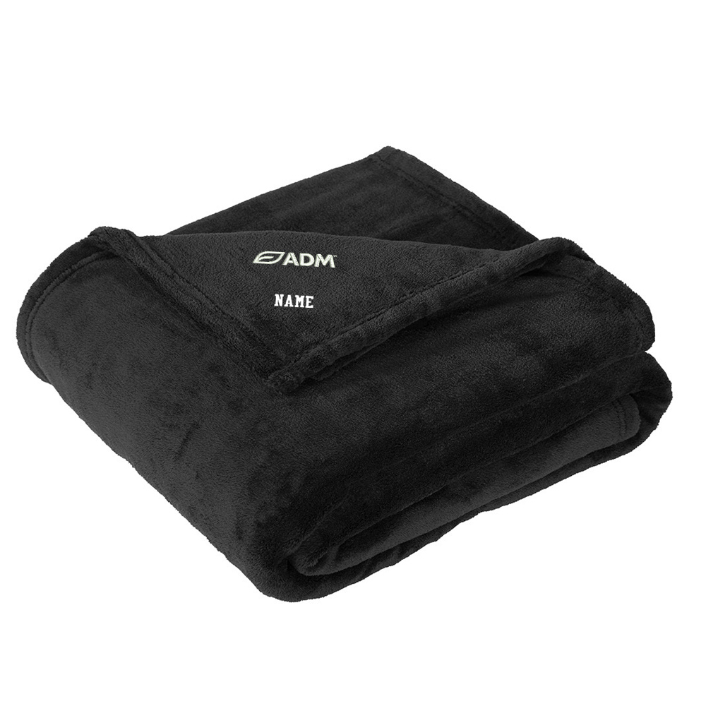 ADM Port Authority Oversized Ultra Plush Blanket-Black