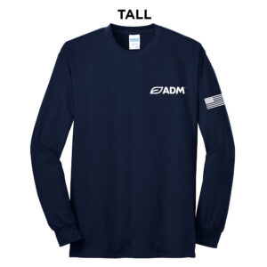 ADM Tall Cotton Long Sleeve Tee-Navy