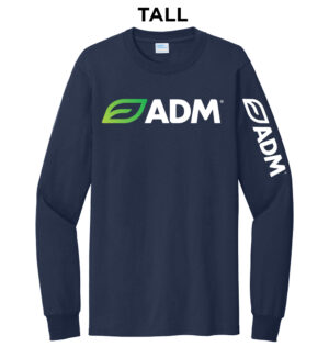 ADM Unisex Cotton Long Sleeve Tee TALL-Navy