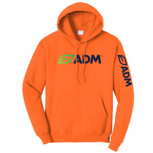 ADM Unisex Classic Core weight Cozy Pullover Hooded Sweatshirt-Safety Orange