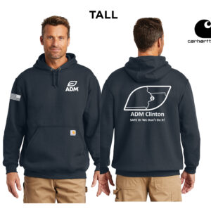 ADM Carhartt Men Midweight Hooded Sweatshirt- TALL-Navy
