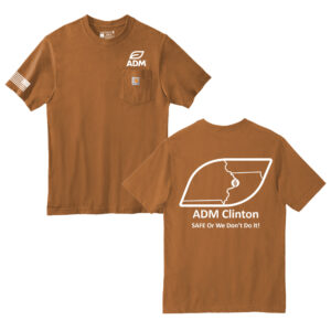 ADM Carhartt Men Workwear Pocket Short Sleeve cotton T-Shirt-Carhartt brown