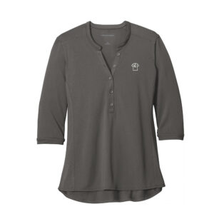 Adcraft Production Port Authority  Ladies UV Choice Pique Henley-Sterling Grey