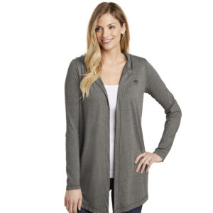 Adcraft Production District Women’s Perfect Tri Hooded Cardigan Lightweight-Grey Frost/ White