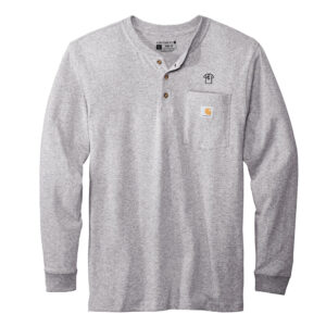 Adcraft Production Carhartt Long Sleeve Henley T-Shirt Men-Heather Grey