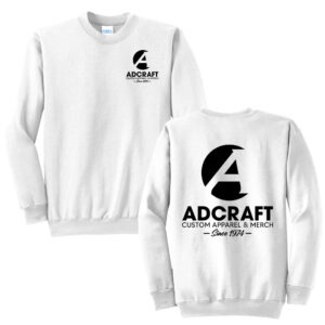 Adcraft Production Unisex Fleece Crewneck Sweatshirt-White