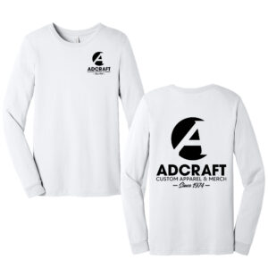 Adcraft Production BELLA and CANVAS Unisex Long Sleeve Tee-White