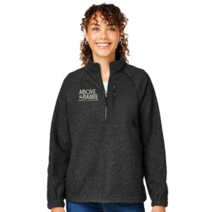 ATB Women’s Aura Sweater Fleece Quarter-Zip Pullover-Black/Black